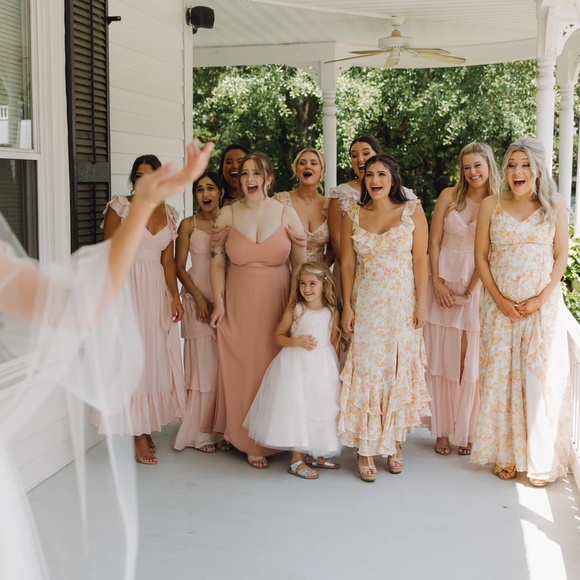 Birdy Grey Lola Chiffon Dress - Blush Pink Sz S - Picture 4 of 5